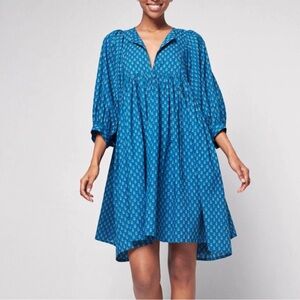 Faherty Lyla Dress in Indigo Gobi Floral
